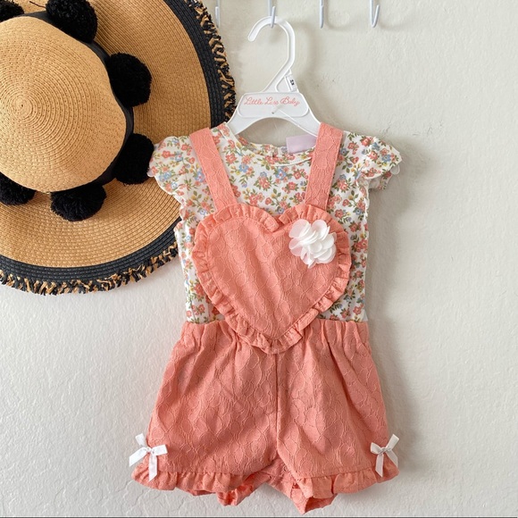 NWT Little Lass Baby 24M Two Piece Romper & Shirt Set